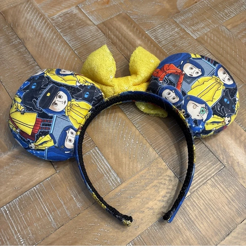Coraline-Inspired Mickey Ears Headband | Handmade Park Ears | Spooky Cute Theme